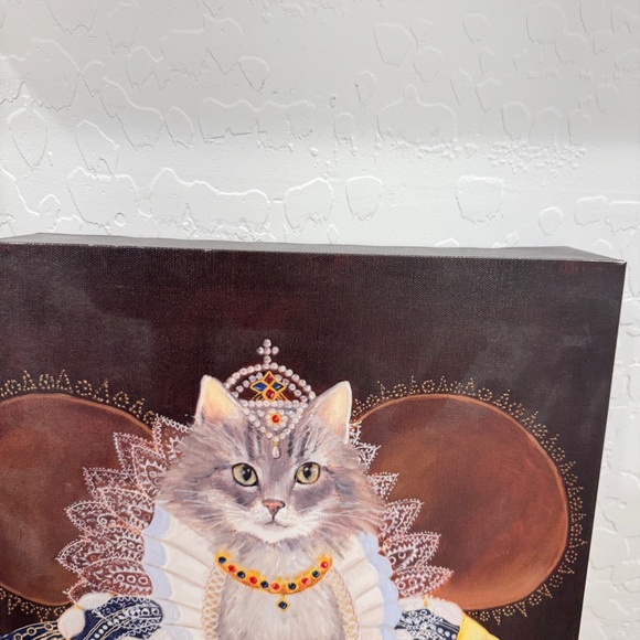 Carol Lew Cat Canvas Print Regal Renaissance Grey White Cat 11x14 Gallery - Picture 2 of 8